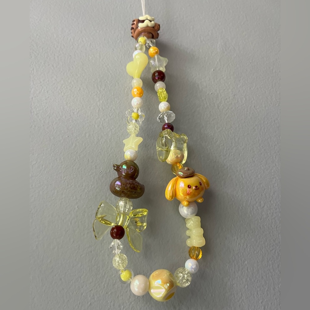 BEADED Sanrio Pompompurin Gamer Girl Phone Charm (Handmade)